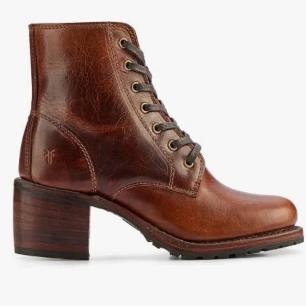 Frye Sabrina leather lace up ankle boot 6.5 - Picture 15 of 16